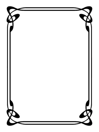 art nouveau modern ornamental decorative frameのイラスト素材