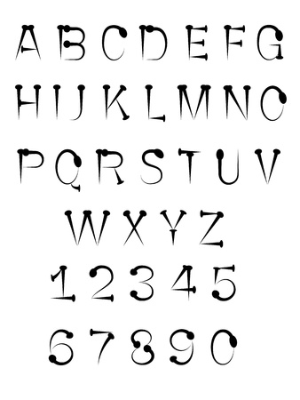 black nail tack alphabet ABC fontの写真素材
