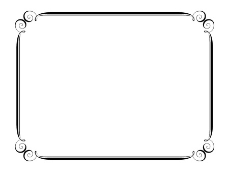 calligraphy penmanship ornamental deco frame patternのイラスト素材