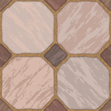 Seamless texture of different colors stonewall tileのイラスト素材