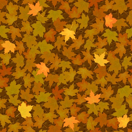 vector autumn yellow maple leaf seamless background patternのイラスト素材