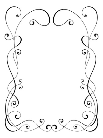 calligraphy penmanship ornamental deco frame patternの写真素材
