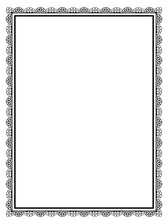 Vector simple black calligraph ornamental decorative frame patternのイラスト素材