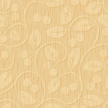 seamless abstract cherry wood carved floral ornament backgroundのイラスト素材