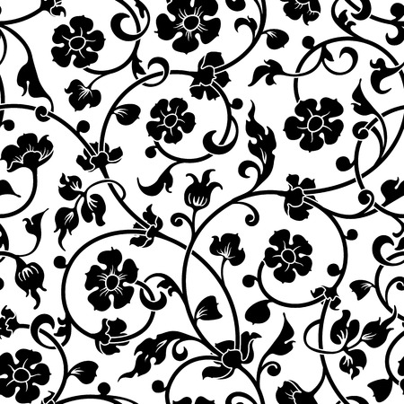 abstract flowers baroque seamless background pattern isolatedのイラスト素材