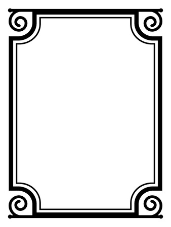 Vector simple black calligraph ornamental decorative frame patternのイラスト素材