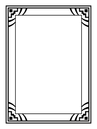 Vector Art Deco black calligraph ornamental decorative frame patternのイラスト素材
