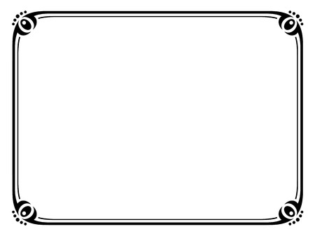 Vector simple black calligraph ornamental decorative frame patternのイラスト素材
