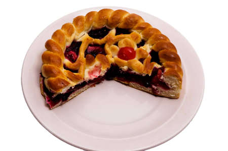 pastry with jam and cherry for birthday