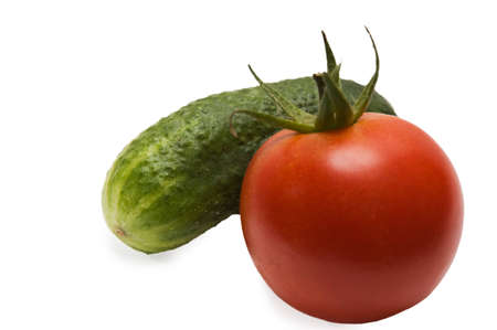 tomato and cucumber fresh vitamin ingredient of salad for healthの写真素材