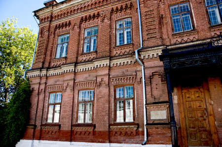 urban architecture of brick houseの写真素材