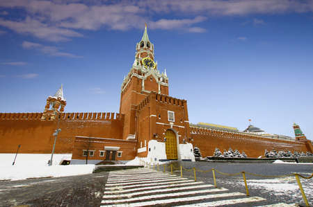 panoramic view on Moscow Kremlin  and Red Square in winterのeditorial素材