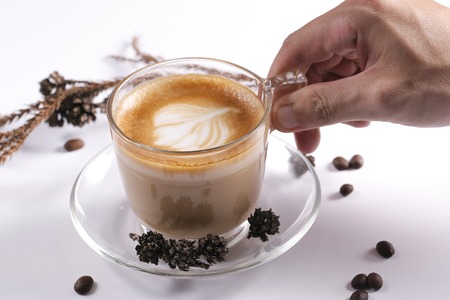 Coffee concept for design and advertisement: Coffee cup, coffee beans, coffee breakのeditorial素材