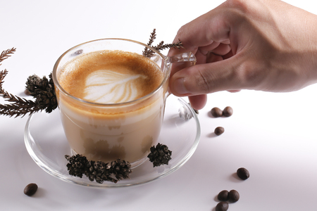 Coffee concept for design and advertisement: Coffee cup, coffee beans, coffee breakのeditorial素材