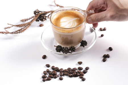 Coffee concept for design and advertisement: Coffee cup, coffee beans, coffee breakのeditorial素材