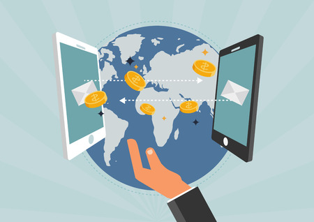 Illustration, icon, flat icon, flat design, flat, business, finance bank, bank, mobile banking, money, currency, foreign currency, stock,のイラスト素材