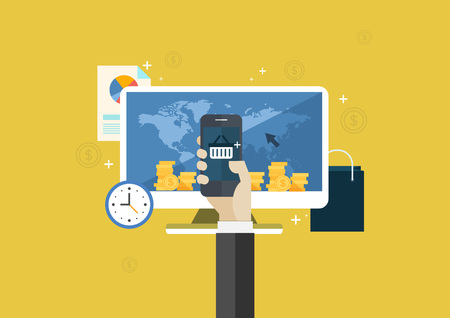 Icon, flat icon, flat design, flat, business, finance, bank, banking, money, currency, foreign currency, stock,のイラスト素材