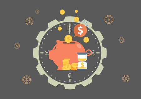 Illustration, icon, flat icon, flat design, flat, business, finance bank, bank, mobile banking, money, currency, foreign currency, stock, securities, tech, smart phoneのイラスト素材