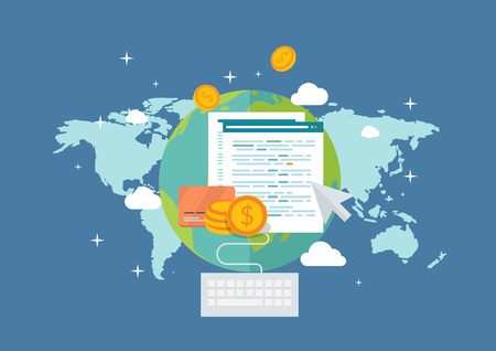 Illustration, icon, flat icon, flat design, flat, business, finance bank, bank, mobile banking, money, currency, foreign currency, stock, securities, techieのイラスト素材