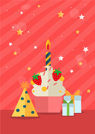 Illustration, icon, flat icon, flat design, flat, event, party, occasion, sale, banner, pop, season, smartphone, gift box, candle, cake birthday, christmasのイラスト素材
