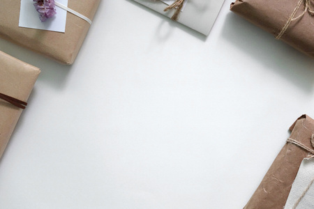 Gift boxes with white backgroundの写真素材
