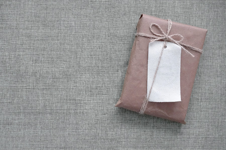 Gift box with cloth backgroundの写真素材