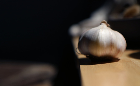 Garlic, Vegetables, Wood texture, Korean Food Ingredients