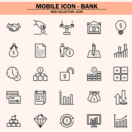 finance, bank, mobile banking, mobile icon, icon, illustrationのイラスト素材