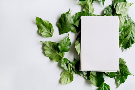 a frame made of green leaves