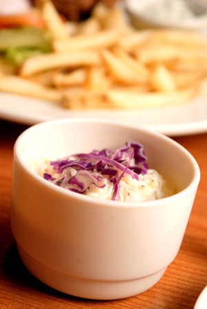 A bowl of coleslawの写真素材