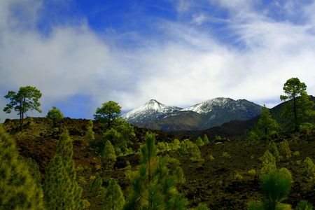 Mount Teide Snowの写真素材