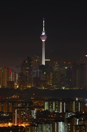 Kuala Lumpur Tower By Nightのeditorial素材