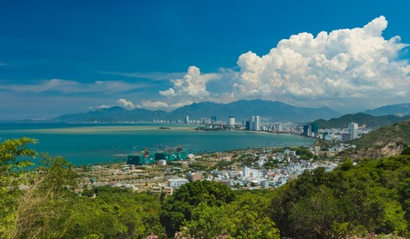 Looking out over Nha Trang bay vietnam on a beautiful sunny day.のeditorial素材
