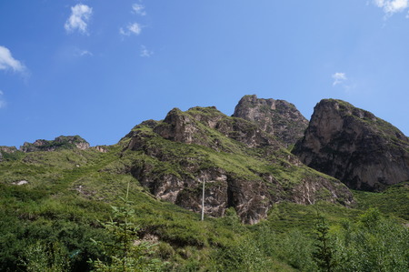 Mountains against the skyの写真素材