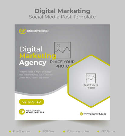Digital marketing agency and corporate post and social media banner template.のイラスト素材