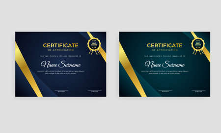 Modern golden luxury certificate template design.のイラスト素材
