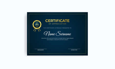 Modern golden luxury certificate template design.のイラスト素材