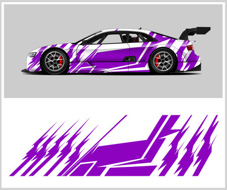 Car wrap decal graphic design and sports background vector - Vector eps 10のイラスト素材