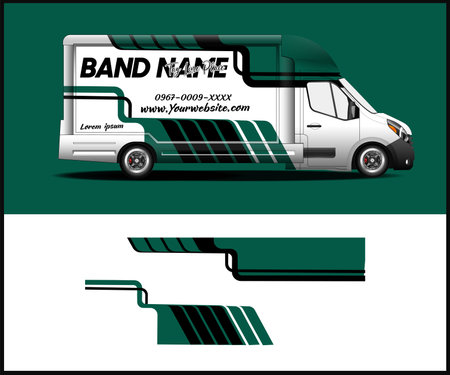 van truck wrap design vector car decal wrap design for company brandingのイラスト素材