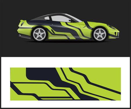 car decal wrap design vector sport car decal wrap design vectorのイラスト素材