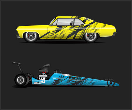 car decal wrap design vector sport car decal wrap design vectorのイラスト素材