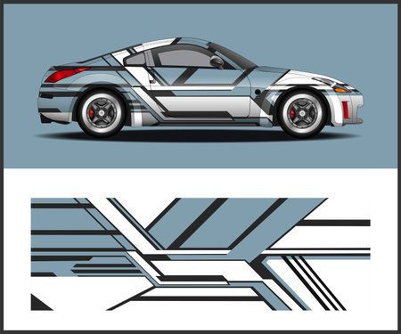 car decal wrap design vector sport car decal wrap design vectorのイラスト素材