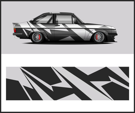 car decal wrap design vector sport car decal wrap design vectorのイラスト素材