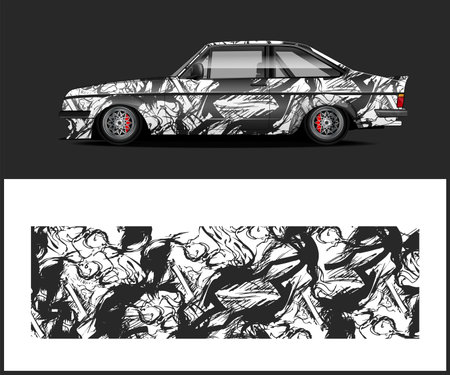 car decal wrap design vector sport car decal wrap design vectorのイラスト素材