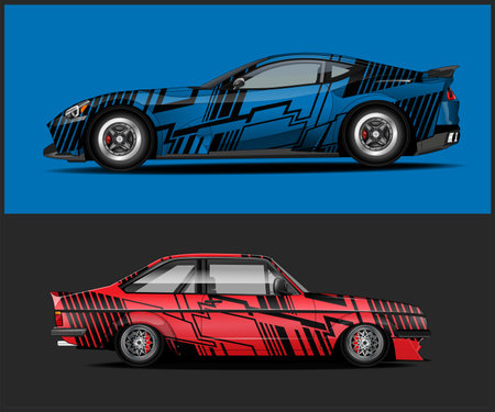car decal wrap design vector sport car decal wrap design vectorのイラスト素材