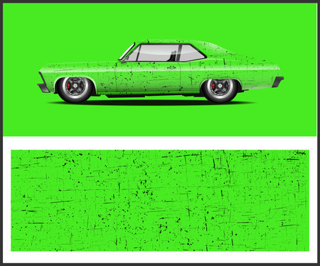 Vintage Race Car Wrap Design Templates Set. Graphic abstract background for your designのイラスト素材