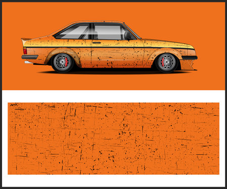 retro car design with orange background, vector illustration eps 10のイラスト素材