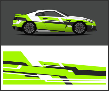 Sport car wrap decal design vector sport car decal wrap design vectorのイラスト素材