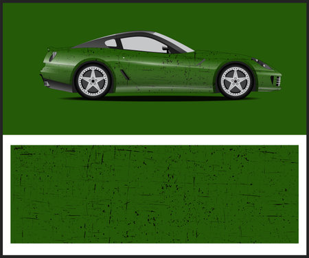 Sport car wrap decal vector design template. Graphic abstract background for sport car wrap.のイラスト素材