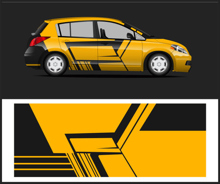 car decal wrap design vector sport car decal wrap design vectorのイラスト素材